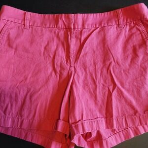 J. Crew Chino ReImagined Shorts Women's Sz 14 Pink 5" In Button Zip Cotton Blend
